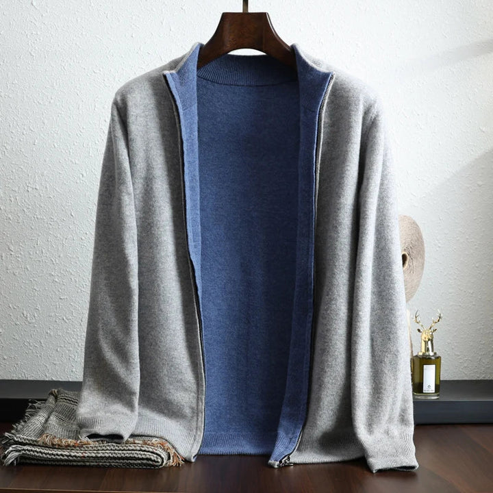 Heathered Cashmere Zip-Up Jacket front view