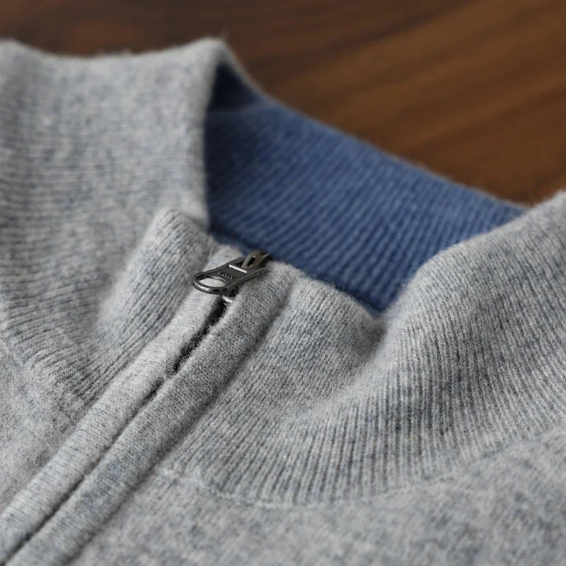 Heathered Cashmere Zip-Up Jacket product view 3