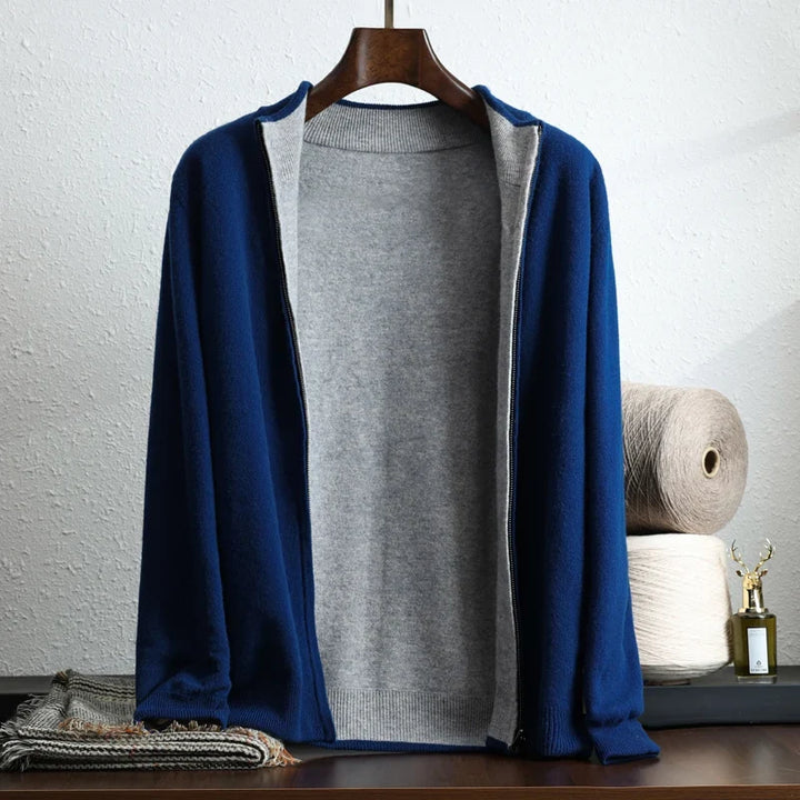 Heathered Cashmere Zip-Up Jacket product view 4