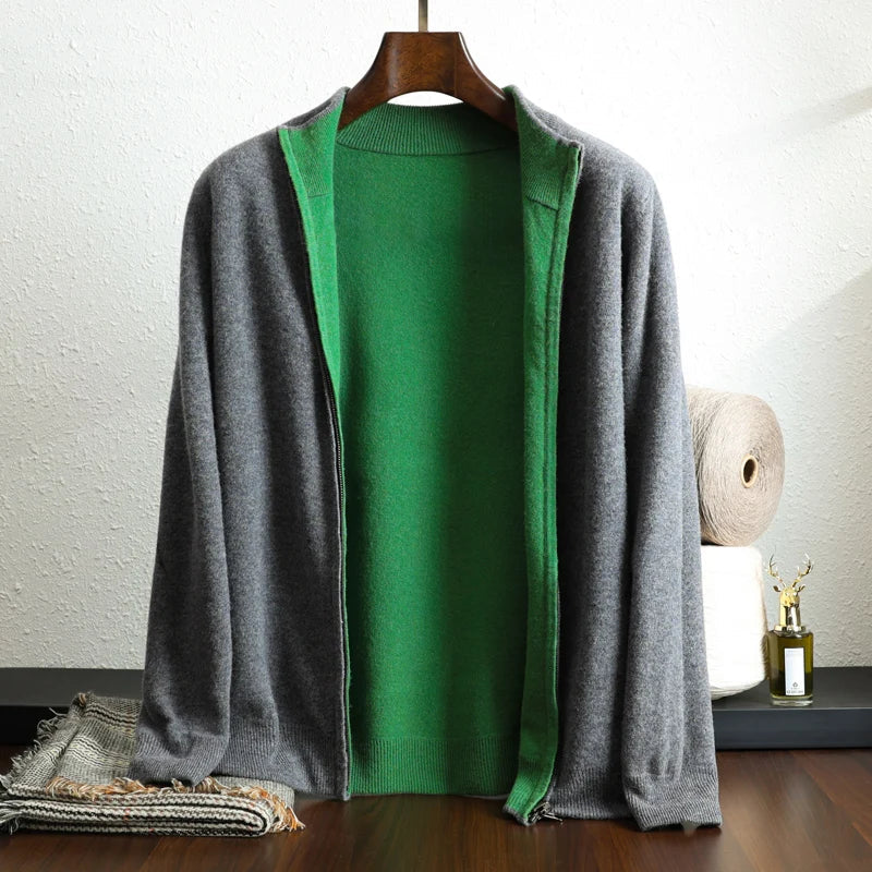 Heathered Cashmere Zip-Up Jacket product view 5