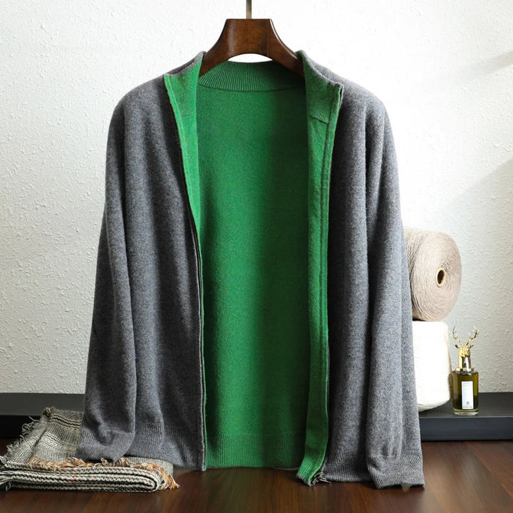 Heathered Cashmere Zip-Up Jacket product view 5