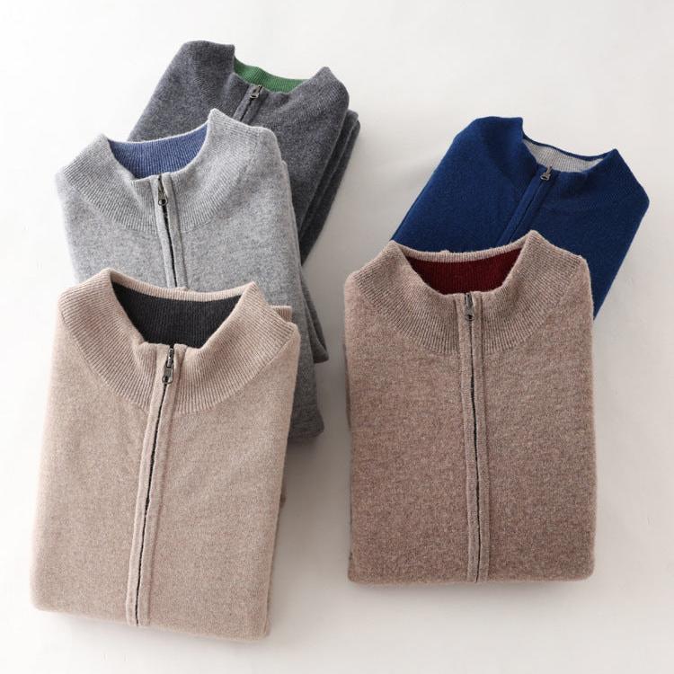 Heathered Cashmere Zip-Up Jacket styled main image