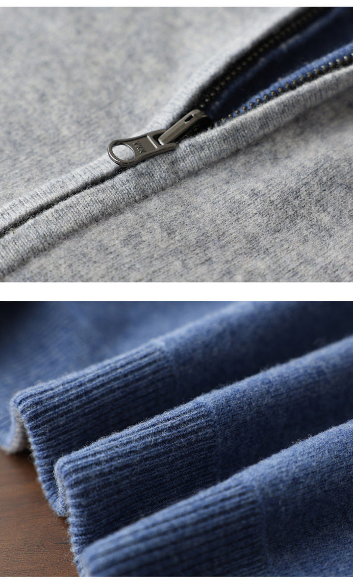 Heathered Cashmere Zip-Up Jacket product detail image