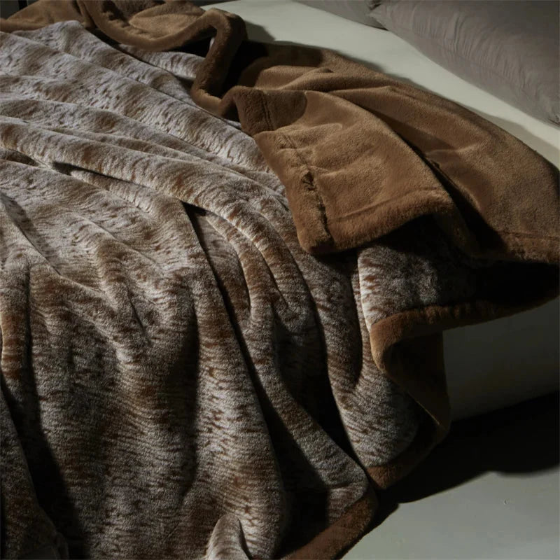 Heavyweight 4kg Fur Throw Blanket color options display