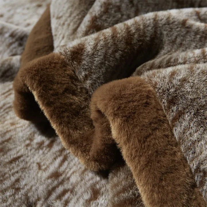 Heavyweight 4kg Fur Throw Blanket draped lifestyle