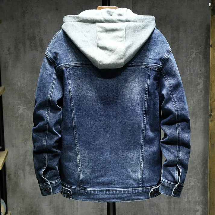Blue Heavyweight Denim Jacket back view