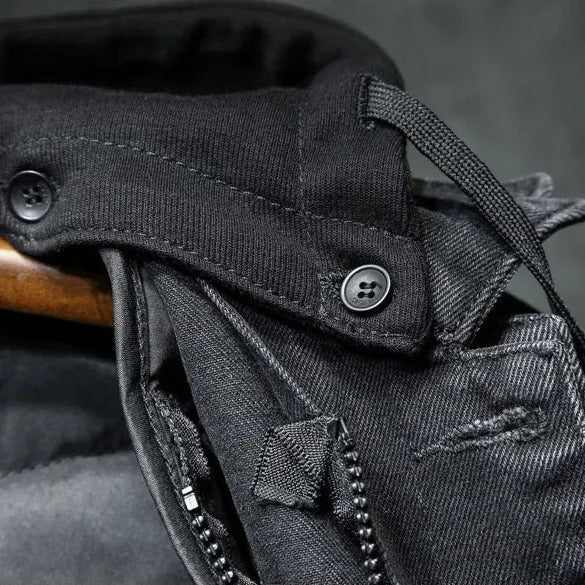 Heavyweight Denim Jacket hood and collar detail