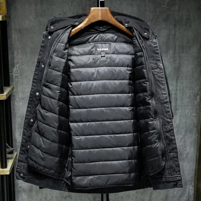 Heavyweight Denim Jacket removable quilted liner interior