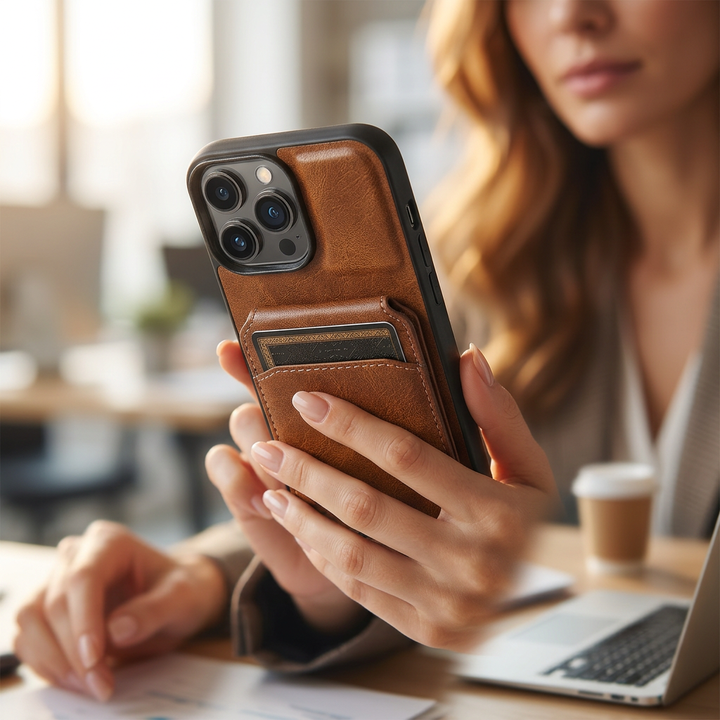Elegant Leather Wallet Phone Case - Lifestyle