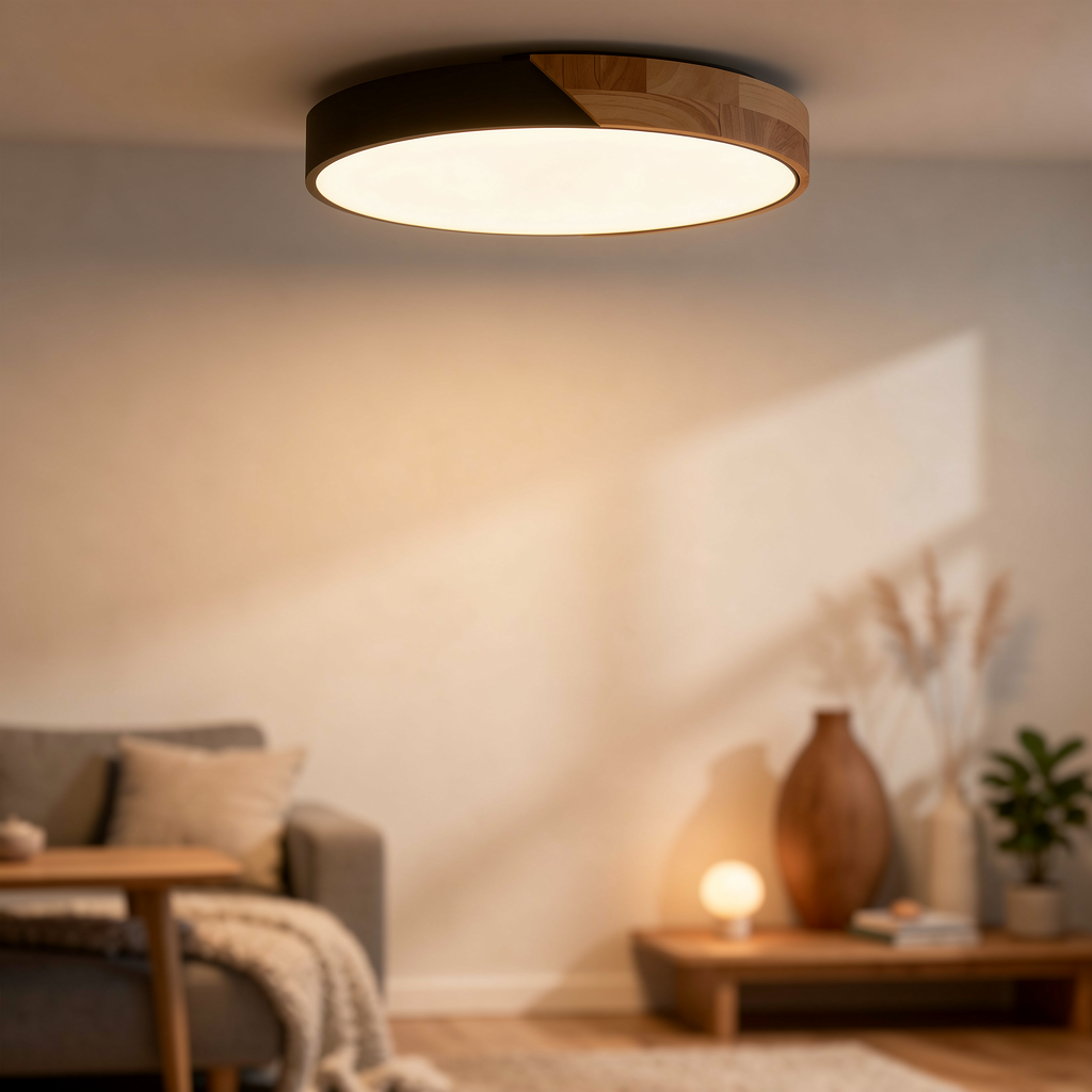 Scandinavian Wooden Ceiling Light - Lifestyle