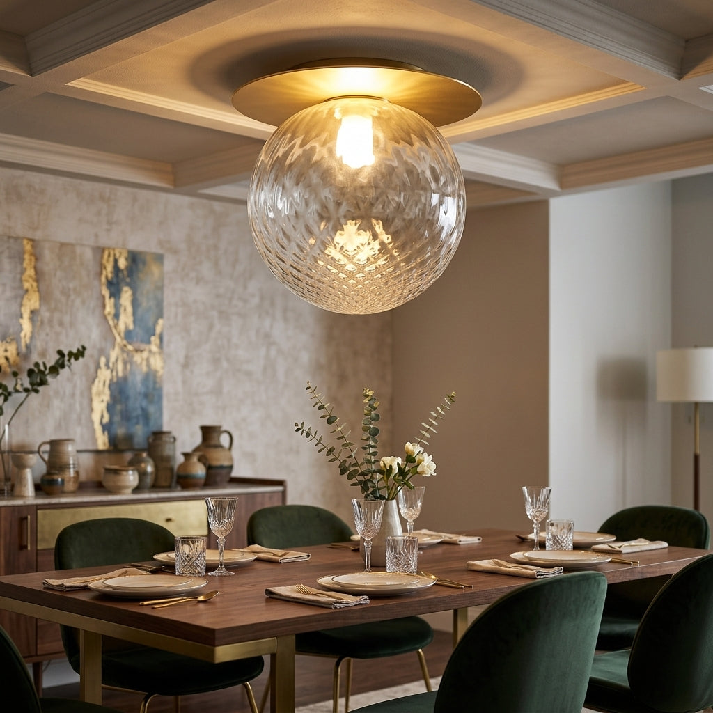 Modern Gold Flush Mount Ceiling Light - Lifestyle