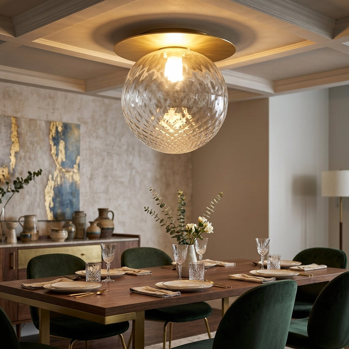 Modern Gold Flush Mount Ceiling Light - Lifestyle