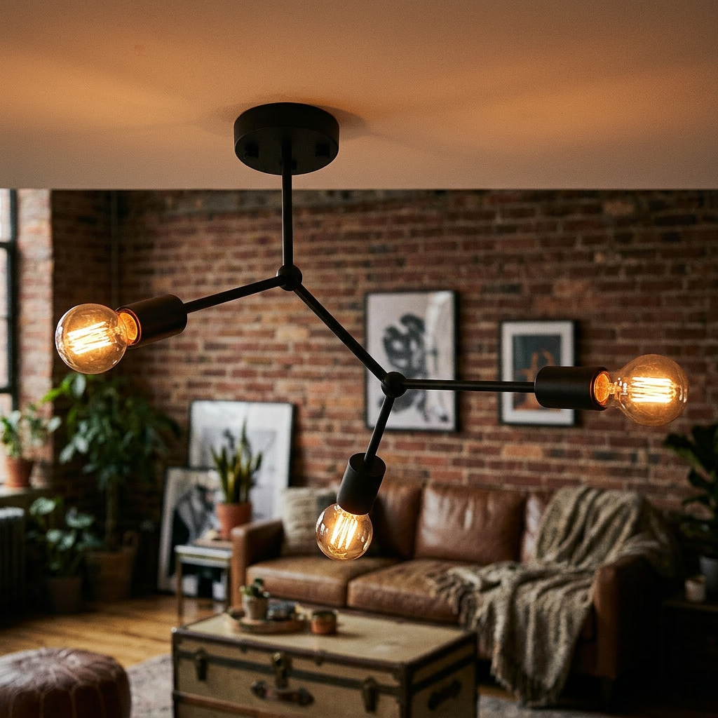 Retro Multi-Head Ceiling Light - Lifestyle