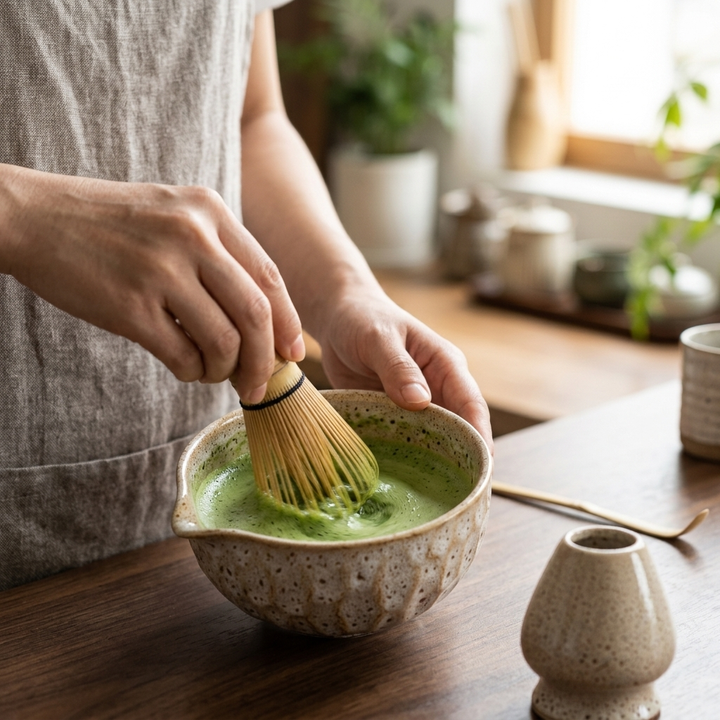 Off-White Ceramic Matcha Ceremony Set lifestyle
