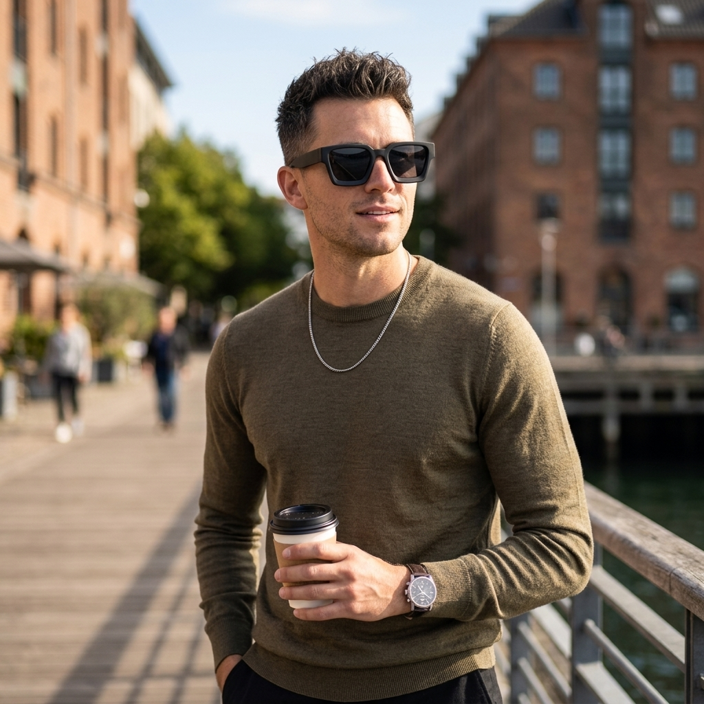 Matte Black Men's Sunglasses lifestyle shot