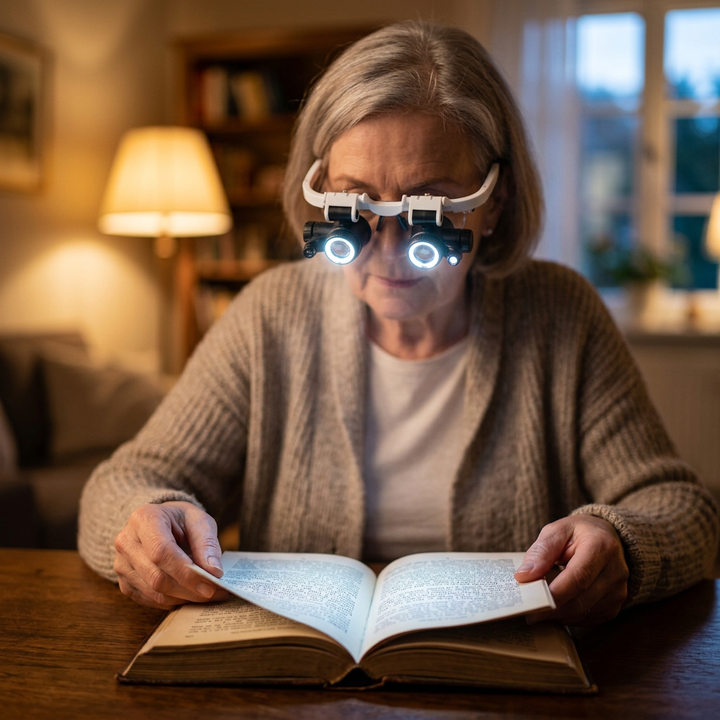 Ambient LED magnifying glass lifestyle hero shot