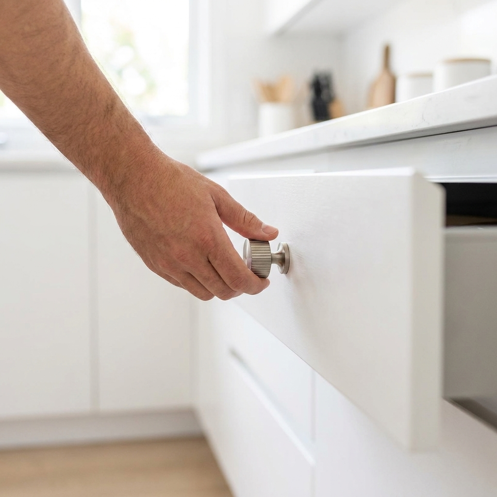 1.3in 35mm Nickel lifestyle - modern white kitchen