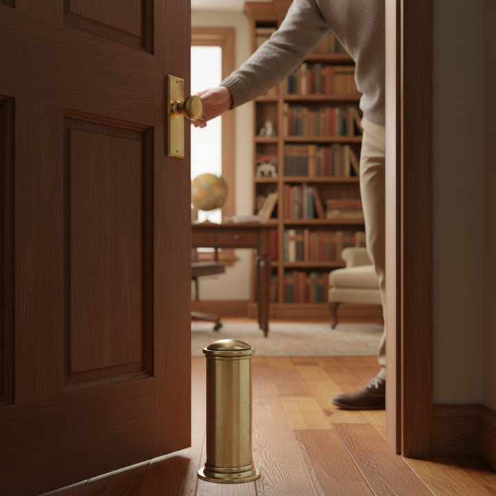Antique brass door stopper lifestyle - traditional study