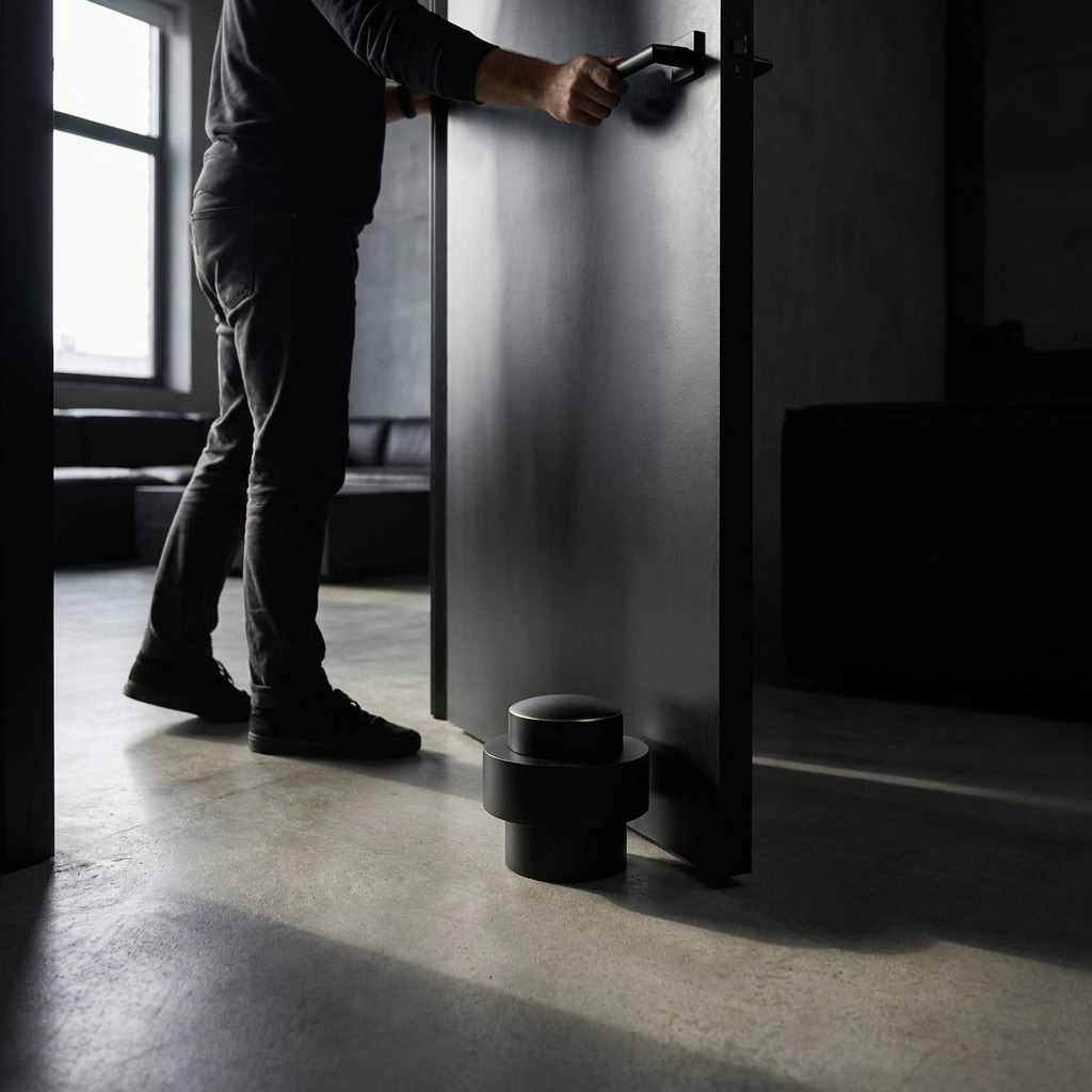 Black door stopper lifestyle - modern loft