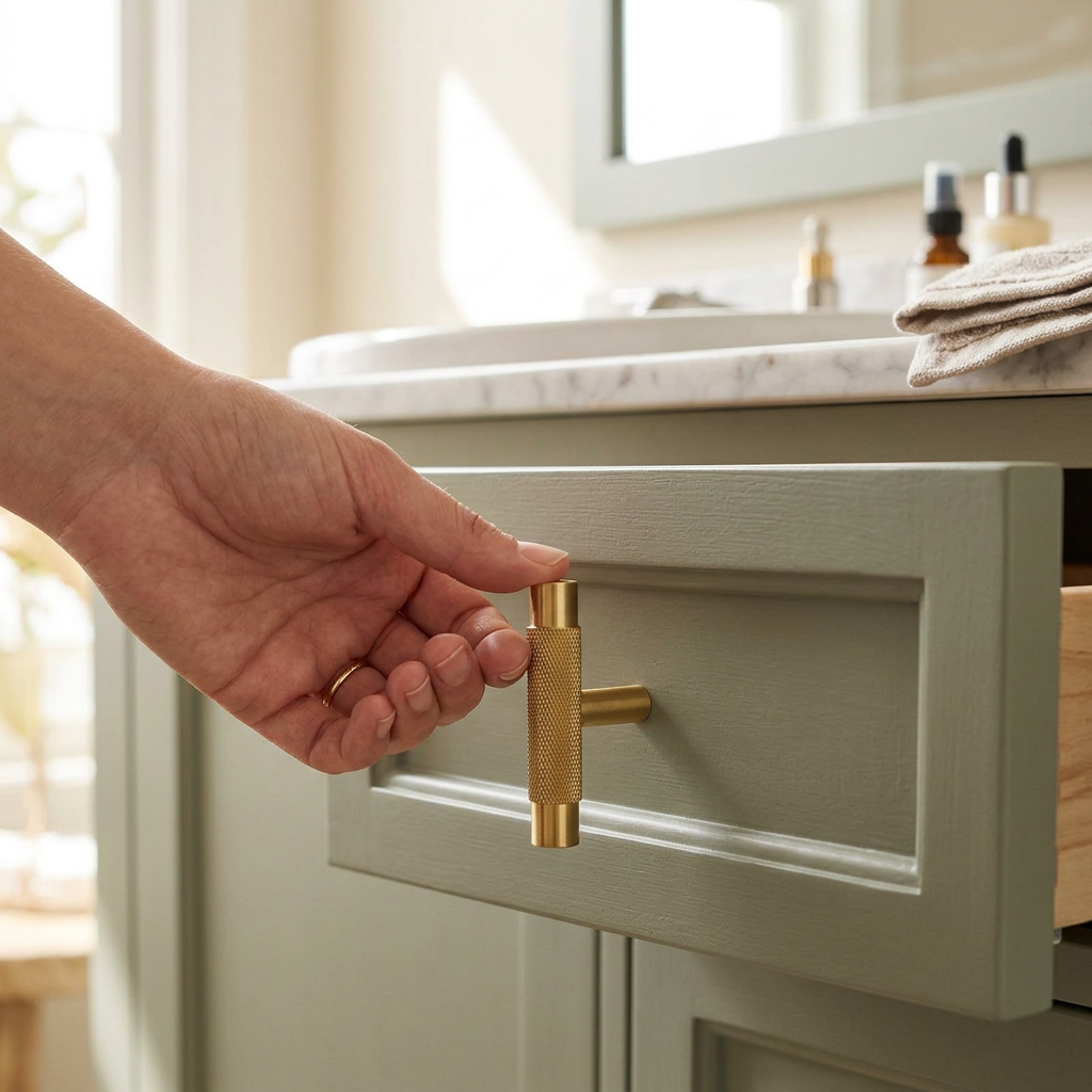 Brass 55mm lifestyle - vanity drawer
