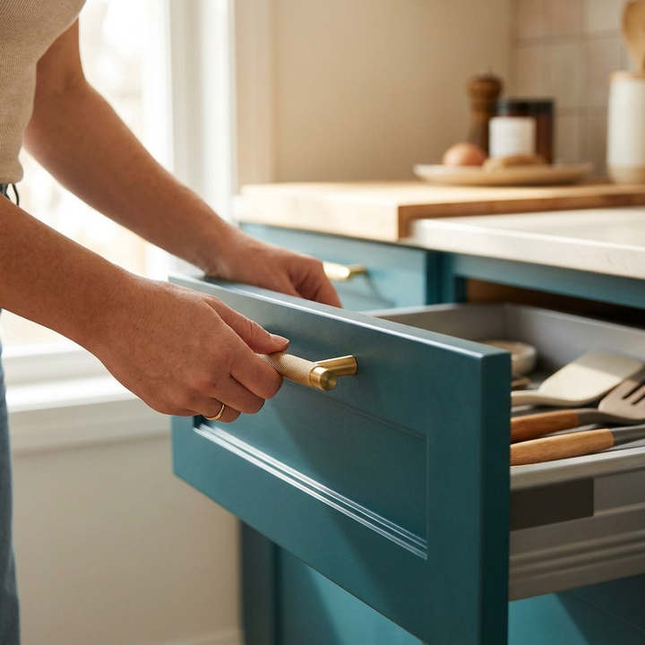 Brass 96/132mm lifestyle - kitchen drawer