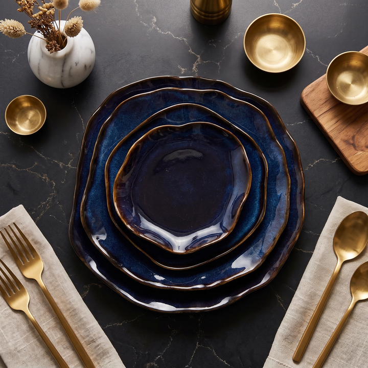Hand-Glazed 4-Piece China Set texture detail