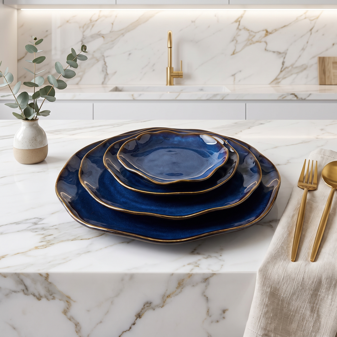 Hand-Glazed 4-Piece China Set glaze detail