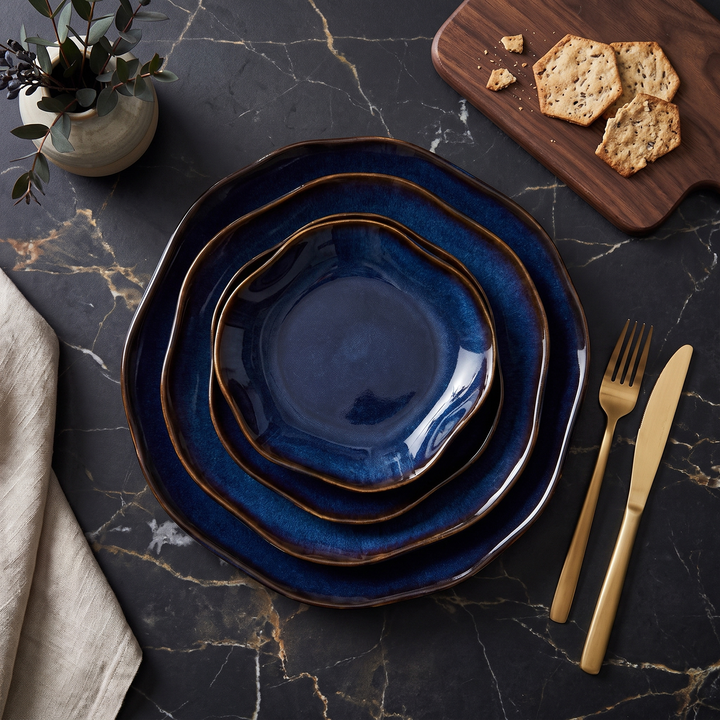 Hand-Glazed 4-Piece China Set dimensions reference