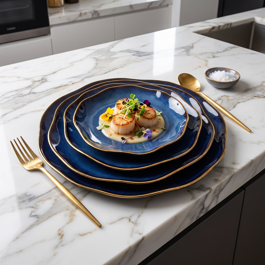 Hand-Glazed 4-Piece China Set detail