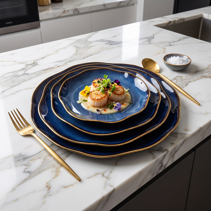 Hand-Glazed 4-Piece China Set detail
