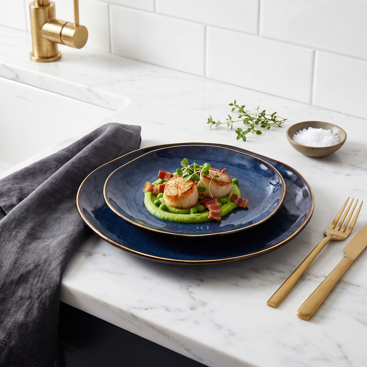 Hand-Glazed 4-Piece China Set place setting lifestyle
