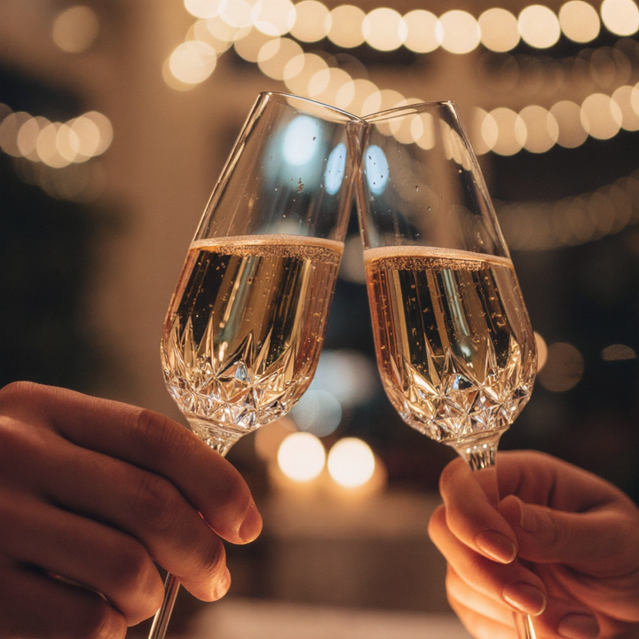 Artisan Lead-Free Crystal Drinkware Set champagne flute New Year celebration lifestyle