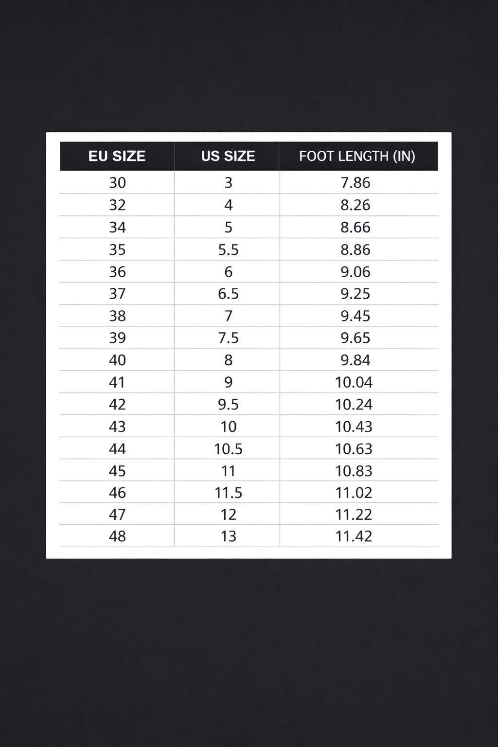 Size Chart