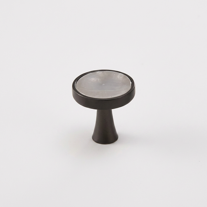 Marble-Top Cabinet Knob - Beige / Black Base clean