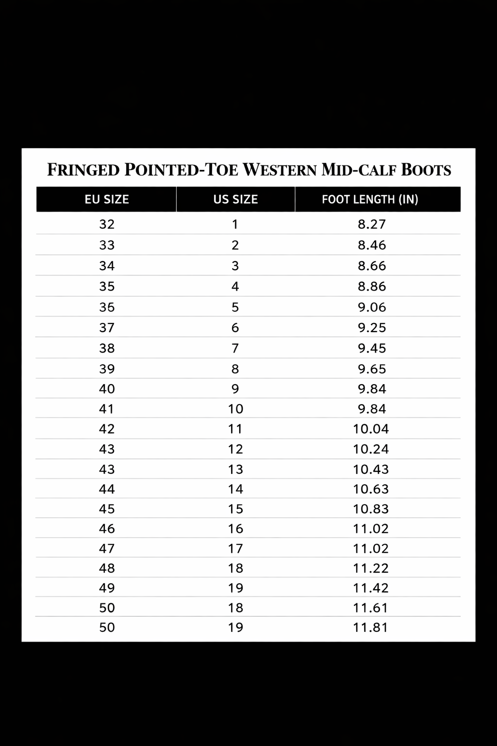 Size Chart