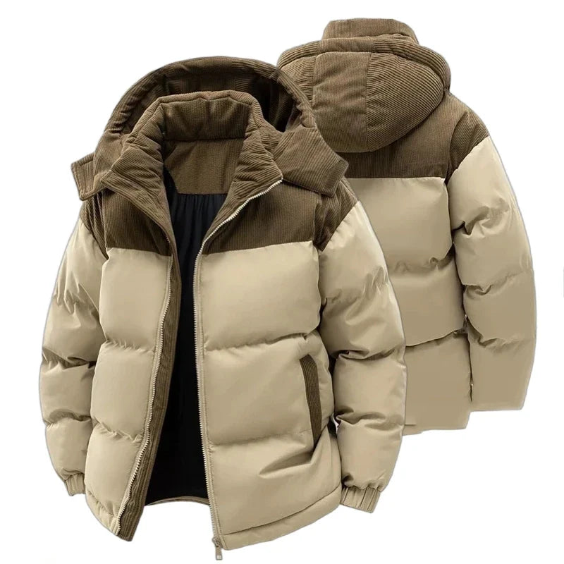 Hooded Color-Block Parka front view
