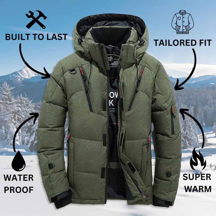 Hooded Down Puffer Jacket construction detail