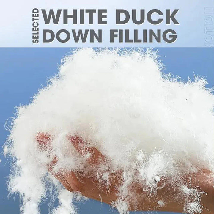 White duck down fill detail for Hooded Down Puffer Jacket