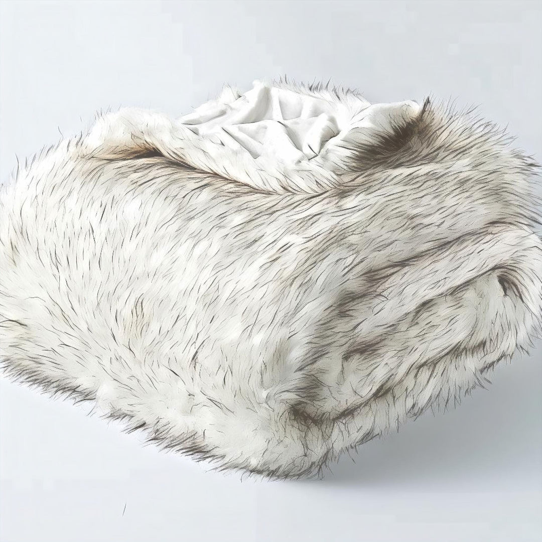 Hotel-Style Faux Fur Throw Blanket on sofa lifestyle