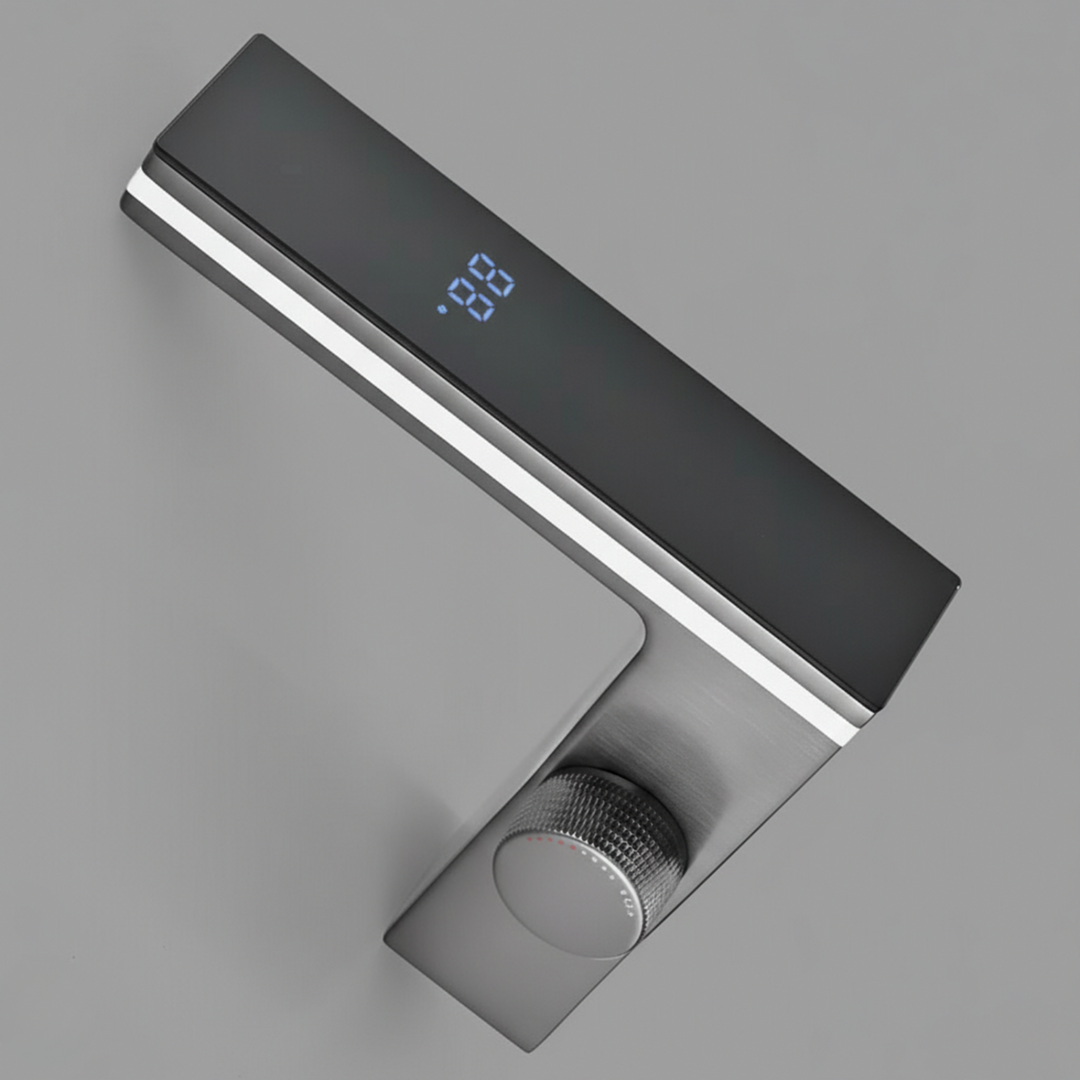 Hydro-Powered LED Bathroom Faucet LED temperature display detail