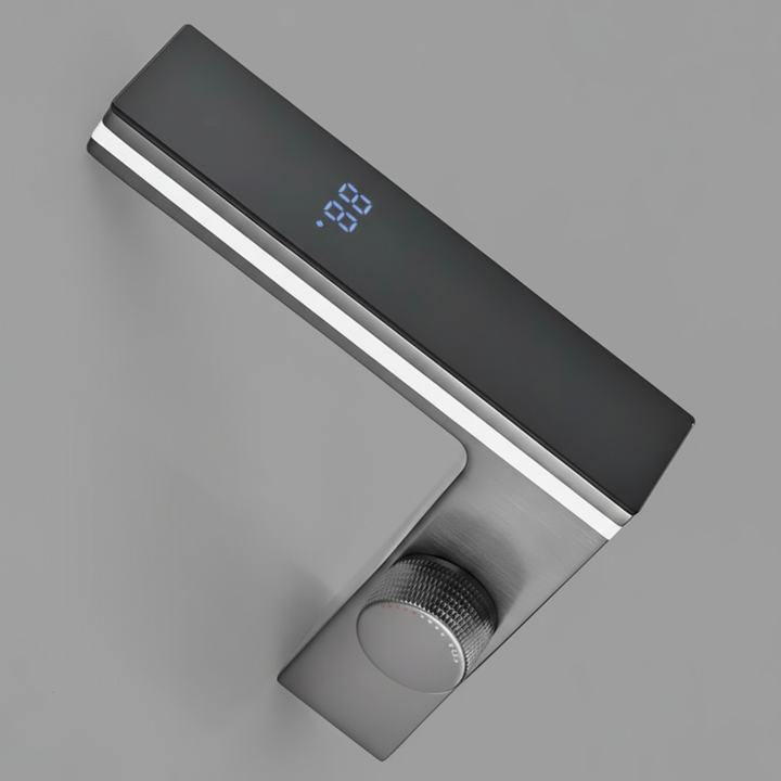 Hydro-Powered LED Bathroom Faucet LED temperature display detail