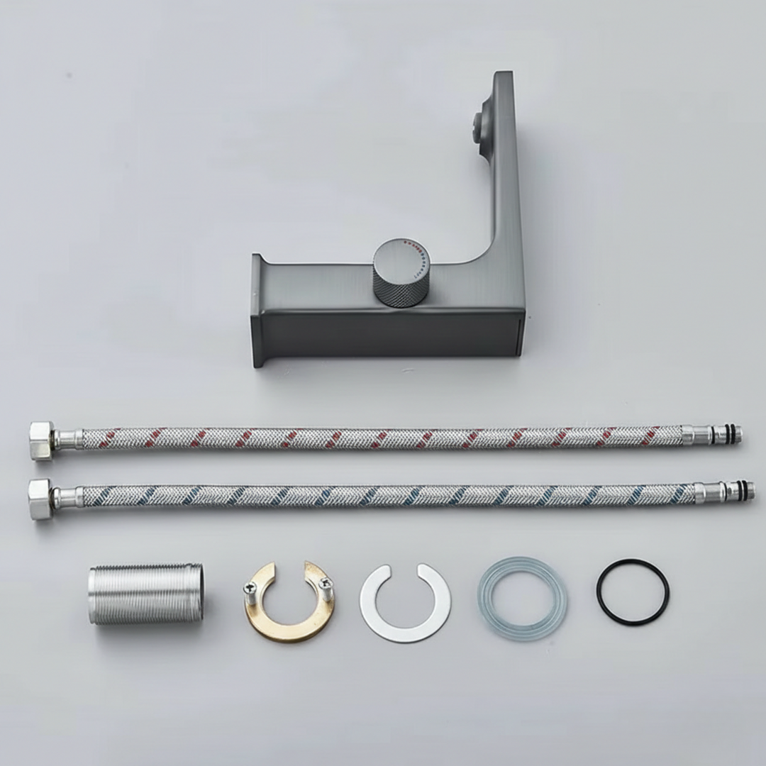 Hydro-Powered LED Bathroom Faucet single hole deck mount detail