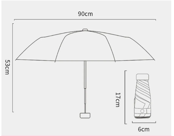 Compact Water-Repellent Travel Umbrella