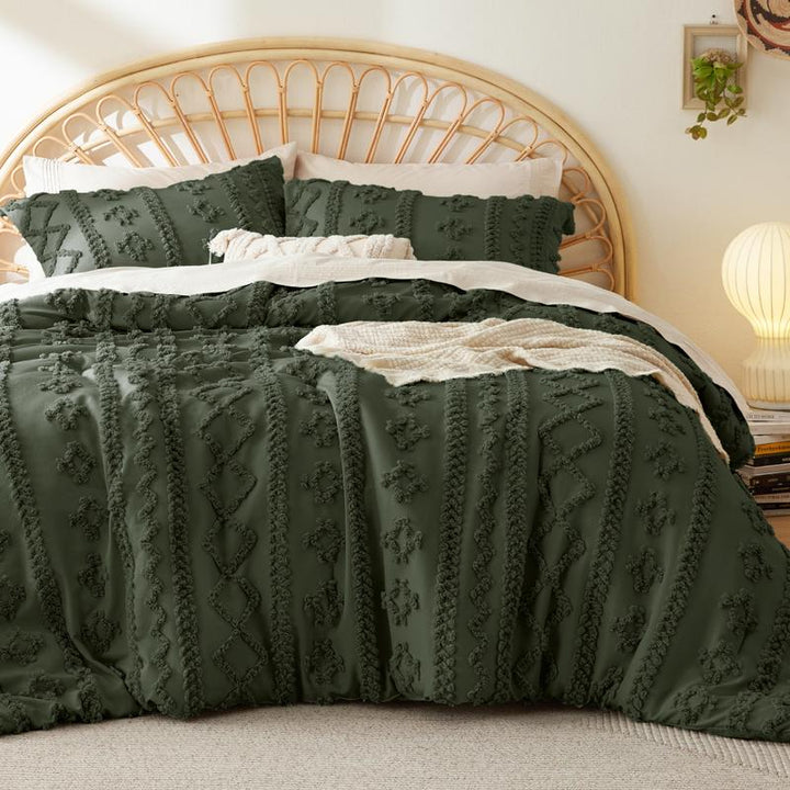 Tufted Boho Duvet Cover Set