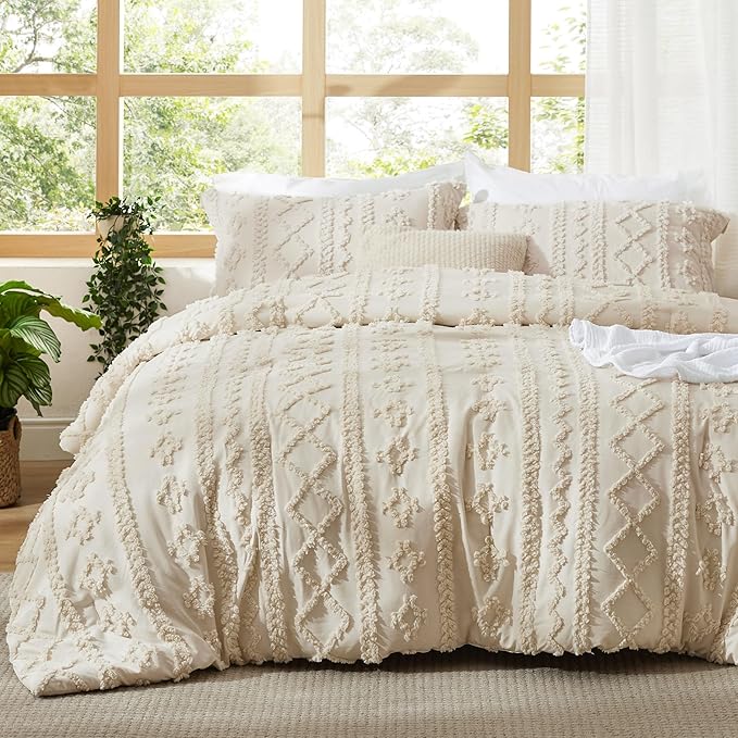 Tufted Boho Duvet Cover Set
