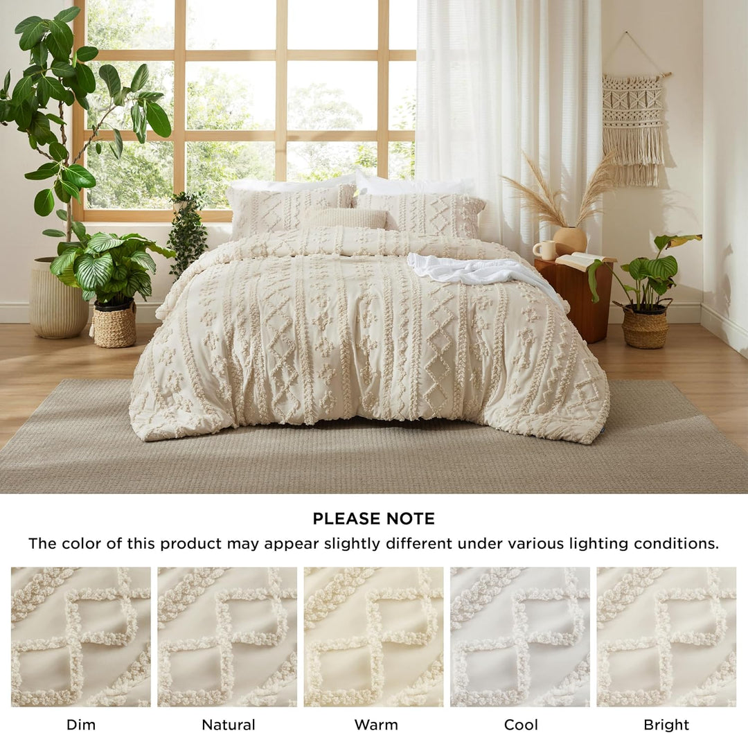 Tufted Boho Duvet Cover Set