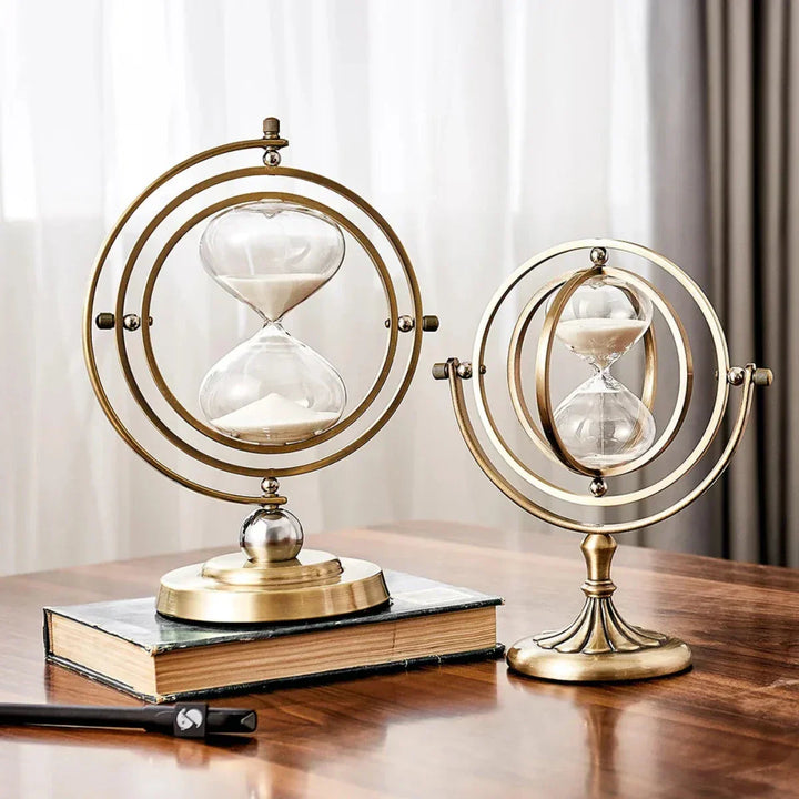 Metal Frame Hourglass Timer side view