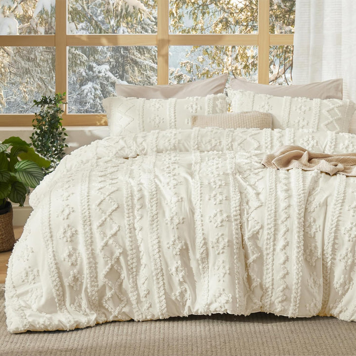 Tufted Boho Duvet Cover Set