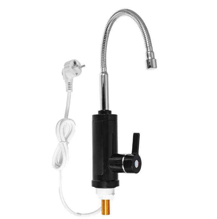 Black Electric Hot Water Faucet Type 1 front view