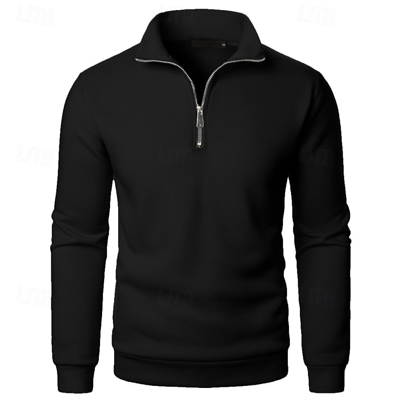 Cotton-Blend Fleece Quarter-Zip Pullover